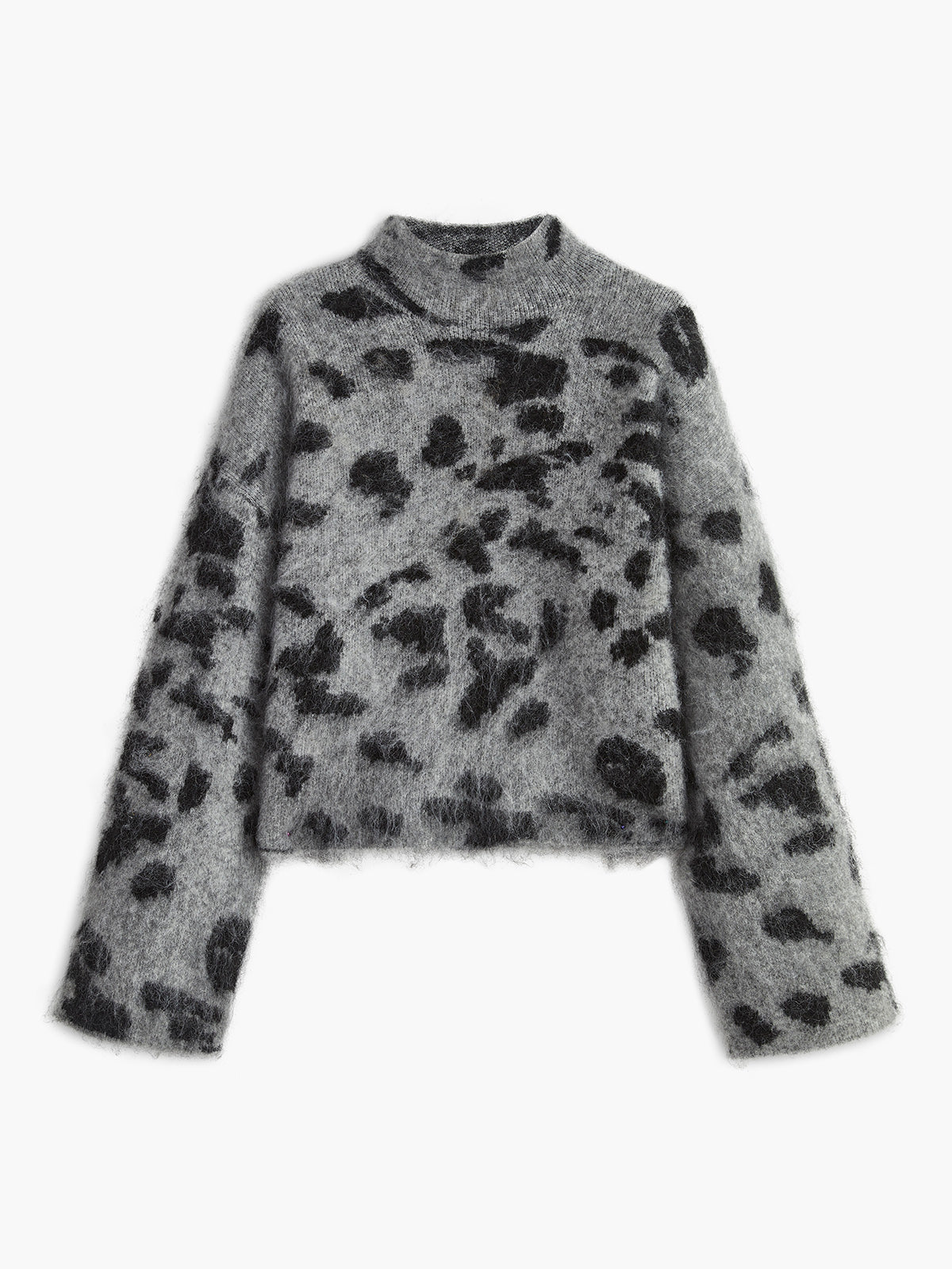 Wool Blend Leopard Patterned Sweater