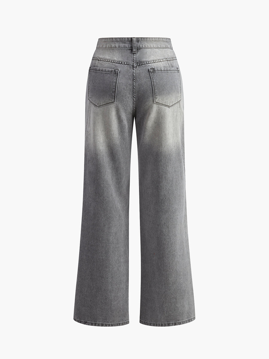 Vintage Denim Straight Leg Trousers