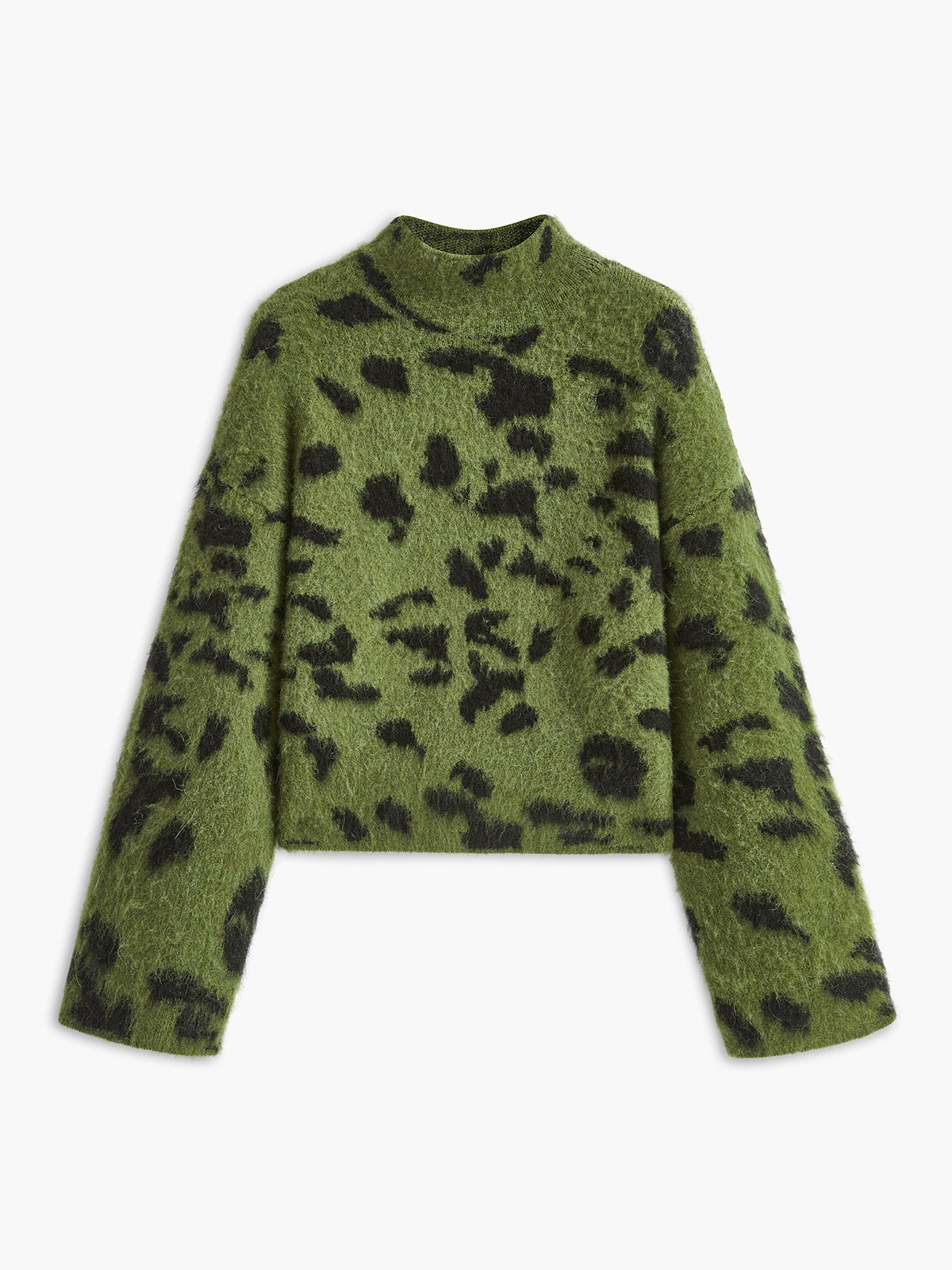 Wool Blend Leopard Patterned Sweater