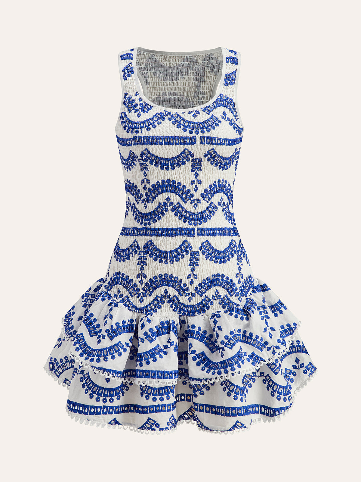 Indigo Bloom Ruffle Dress