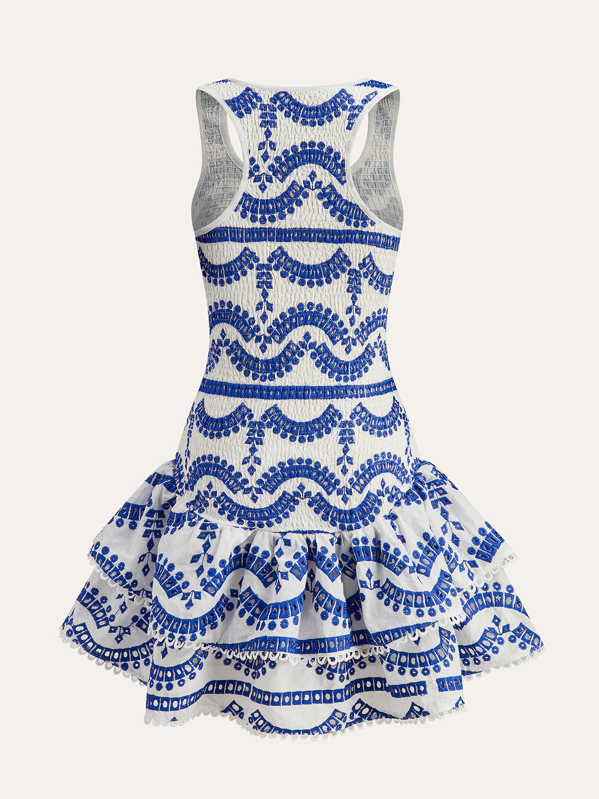 Indigo Bloom Ruffle Dress