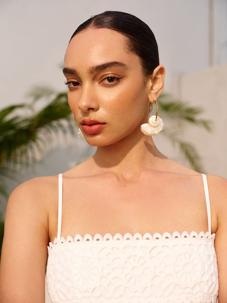 Ocean Pearl Hoop Earrings