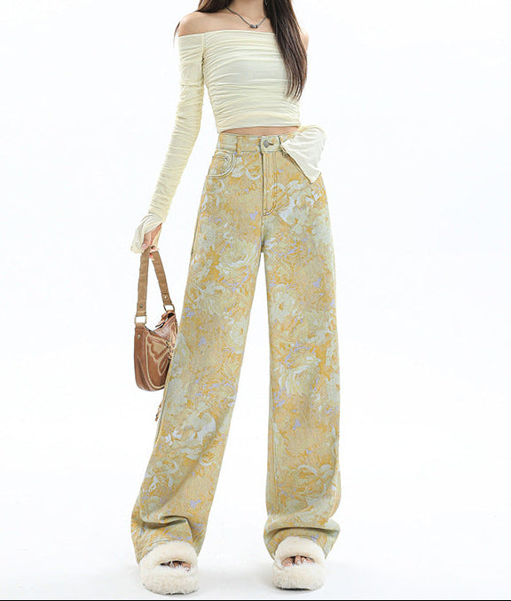 Baroque Bloom Wide Leg Trousers
