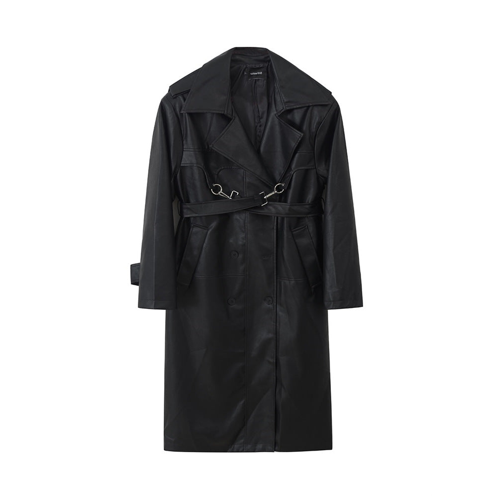 Oversized Leather Trench Coat – A Timeless and Powerful Style