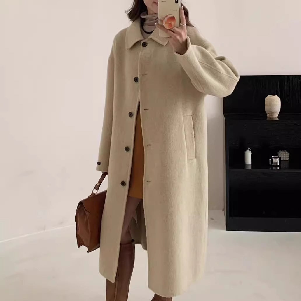 100% Natural Wool Long Coat