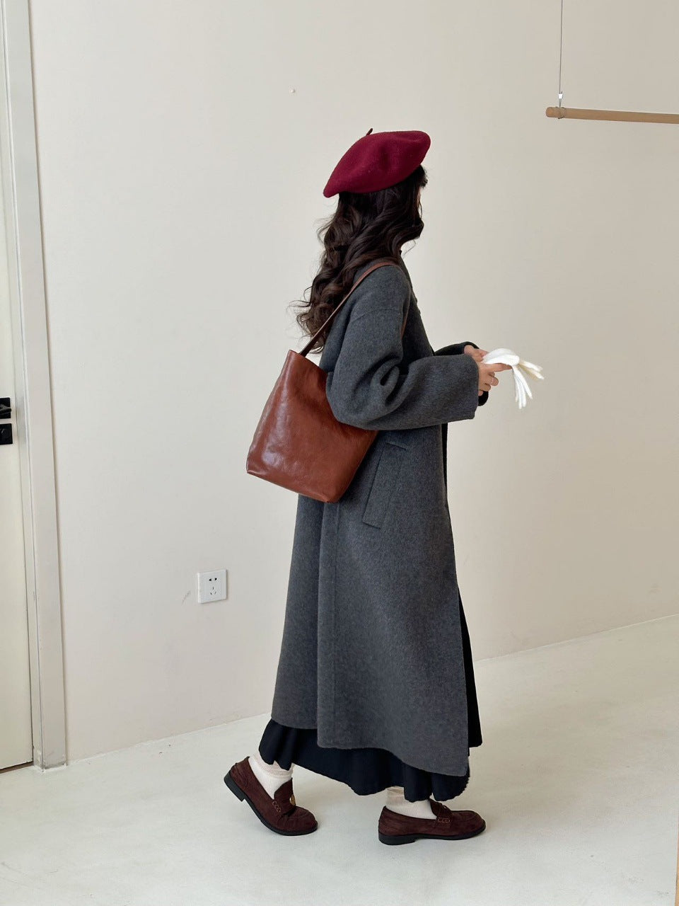 100% Natural Wool Long Coat