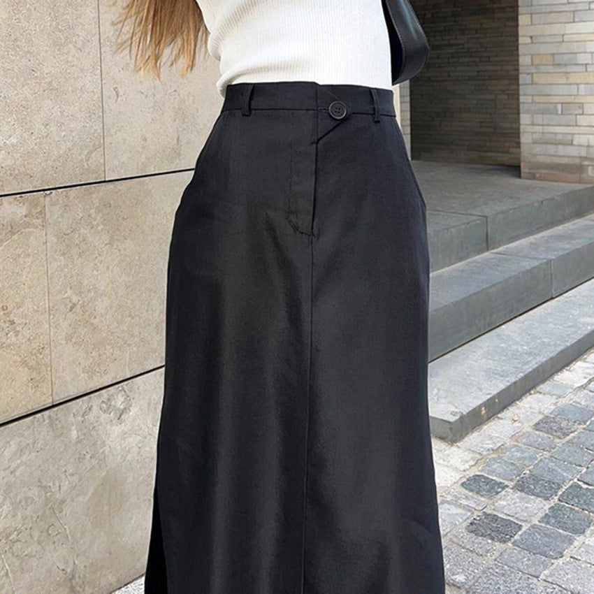 Classic Buttoned Maxi Skirt