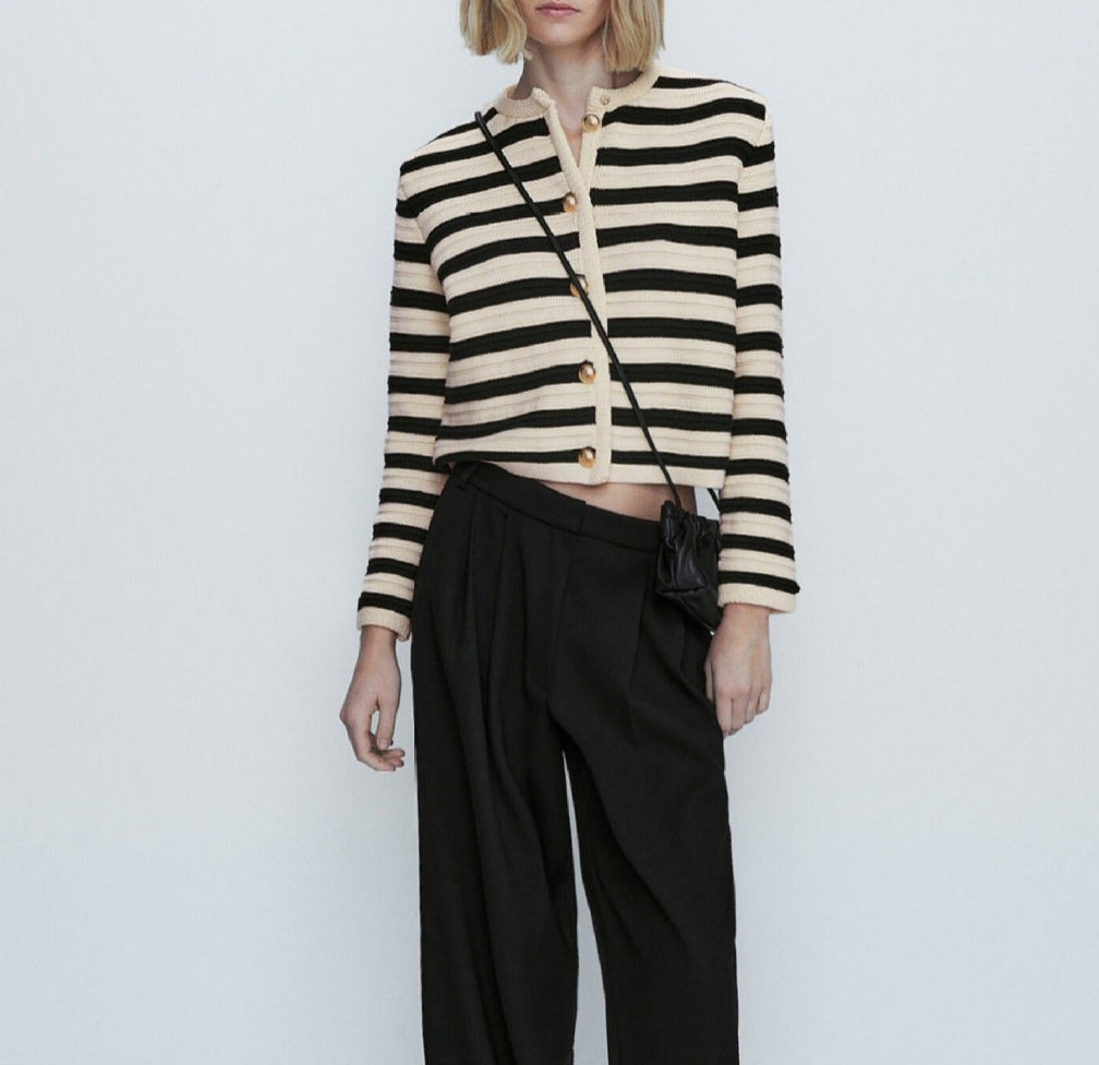 Marina Striped Knit Jacket