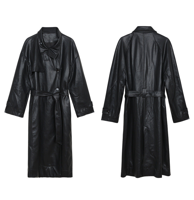 Oversize Leather Trench Coat