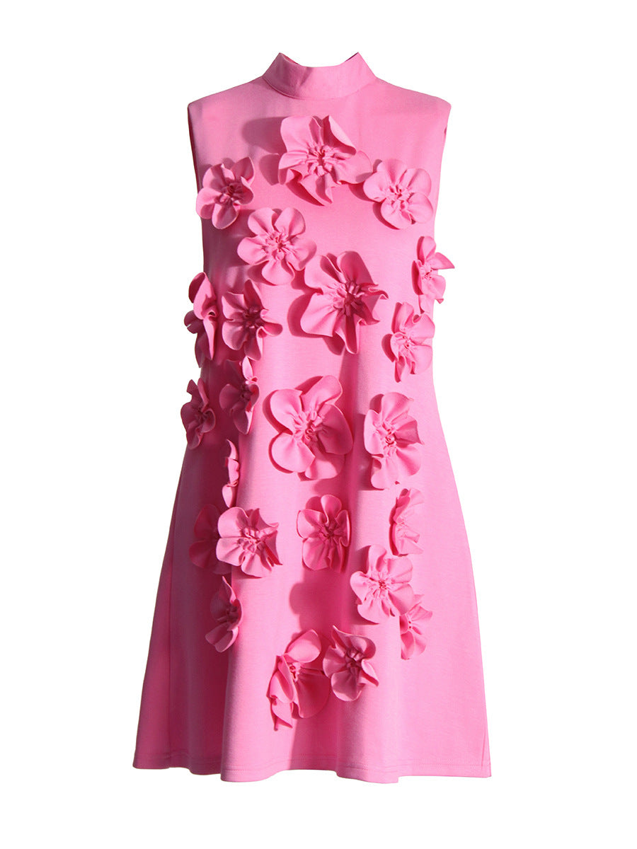 Camellia 3D Flower Detailed Mini Dress