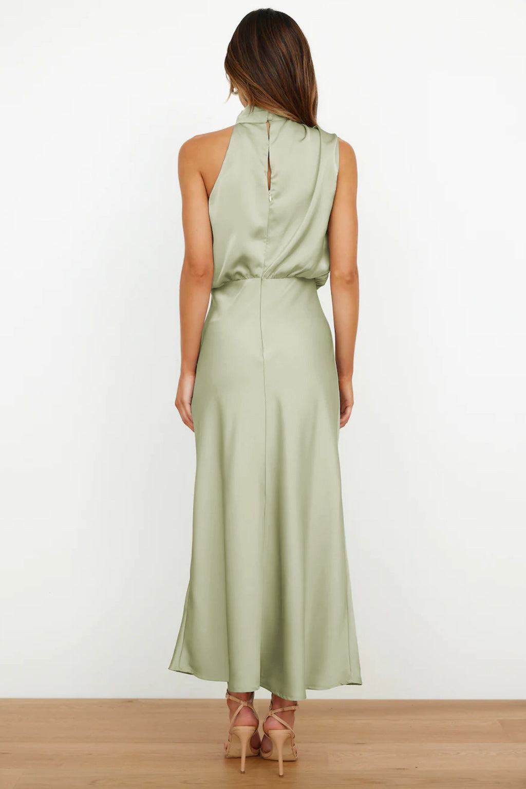 Draped Satin Dress