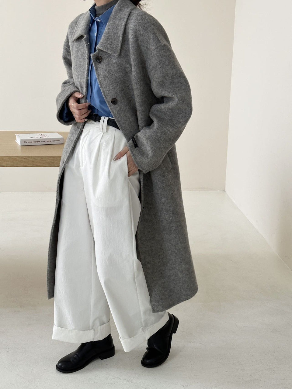 100% Natural Wool Long Coat