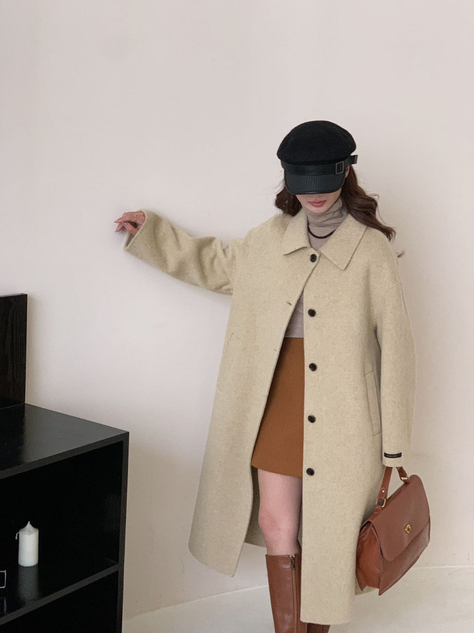 100% Natural Wool Long Coat