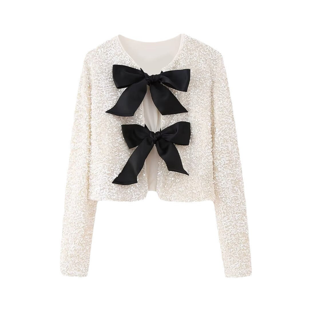 Sequined and Bow Jacket