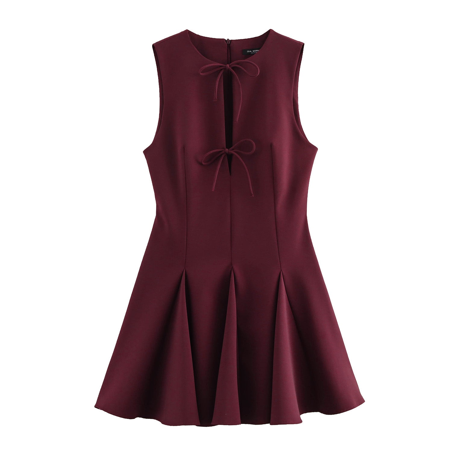 Double Bow Detailed A-Line Mini Dress