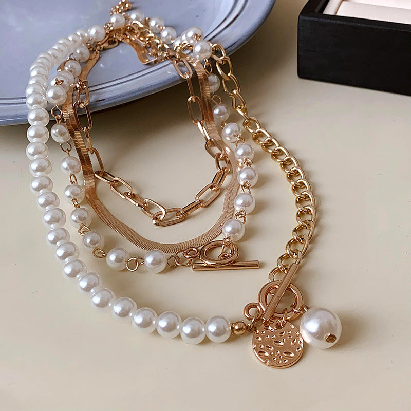 Pearl Decor Chain Layered Necklace