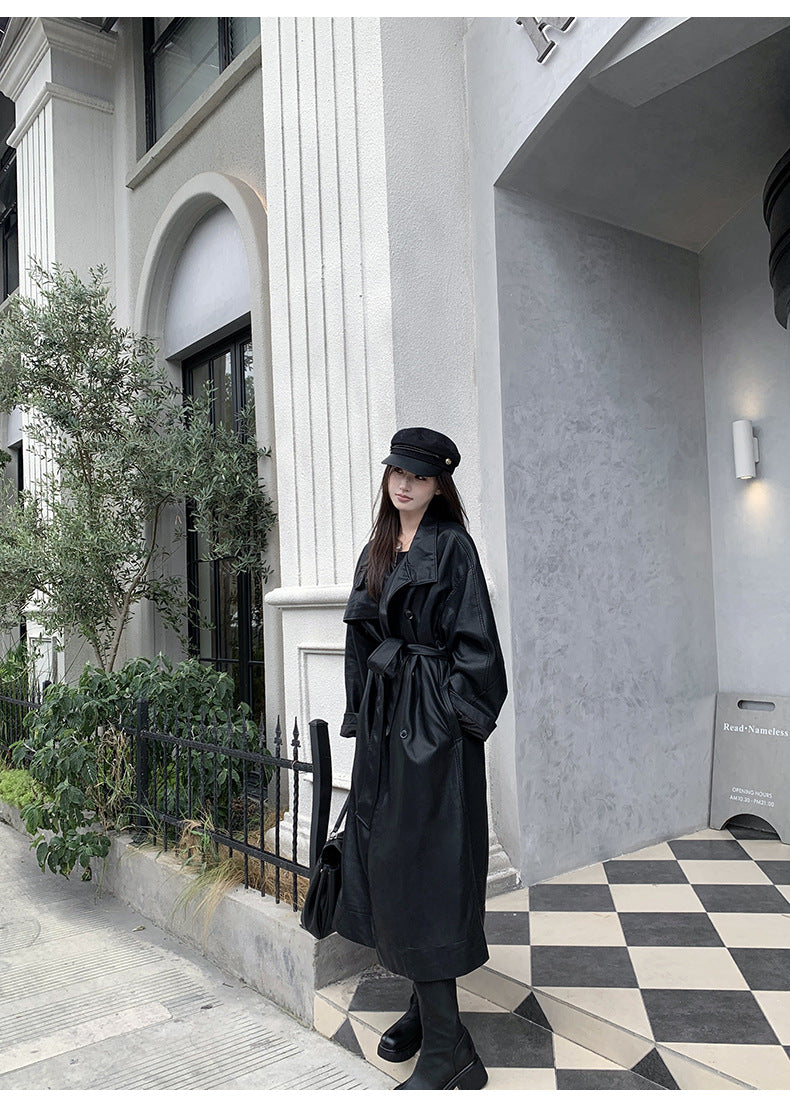 Oversize Leather Trench Coat