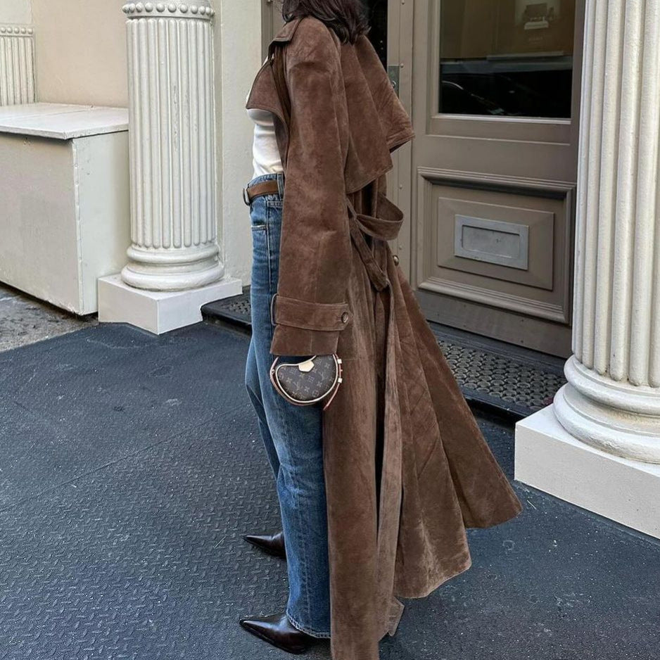 Brown Suede Long Jacket