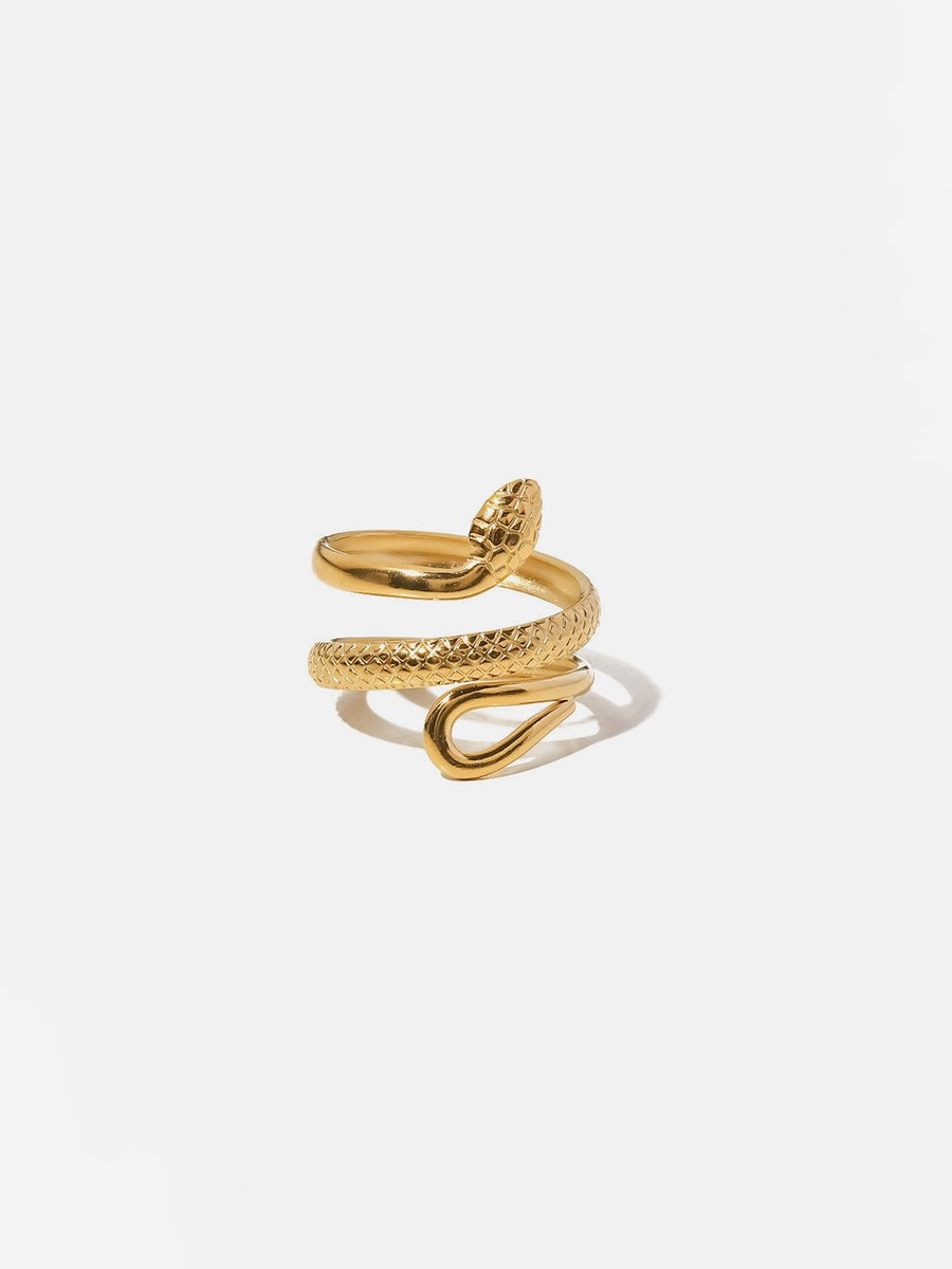 Snake Figured Gold Plated Ring